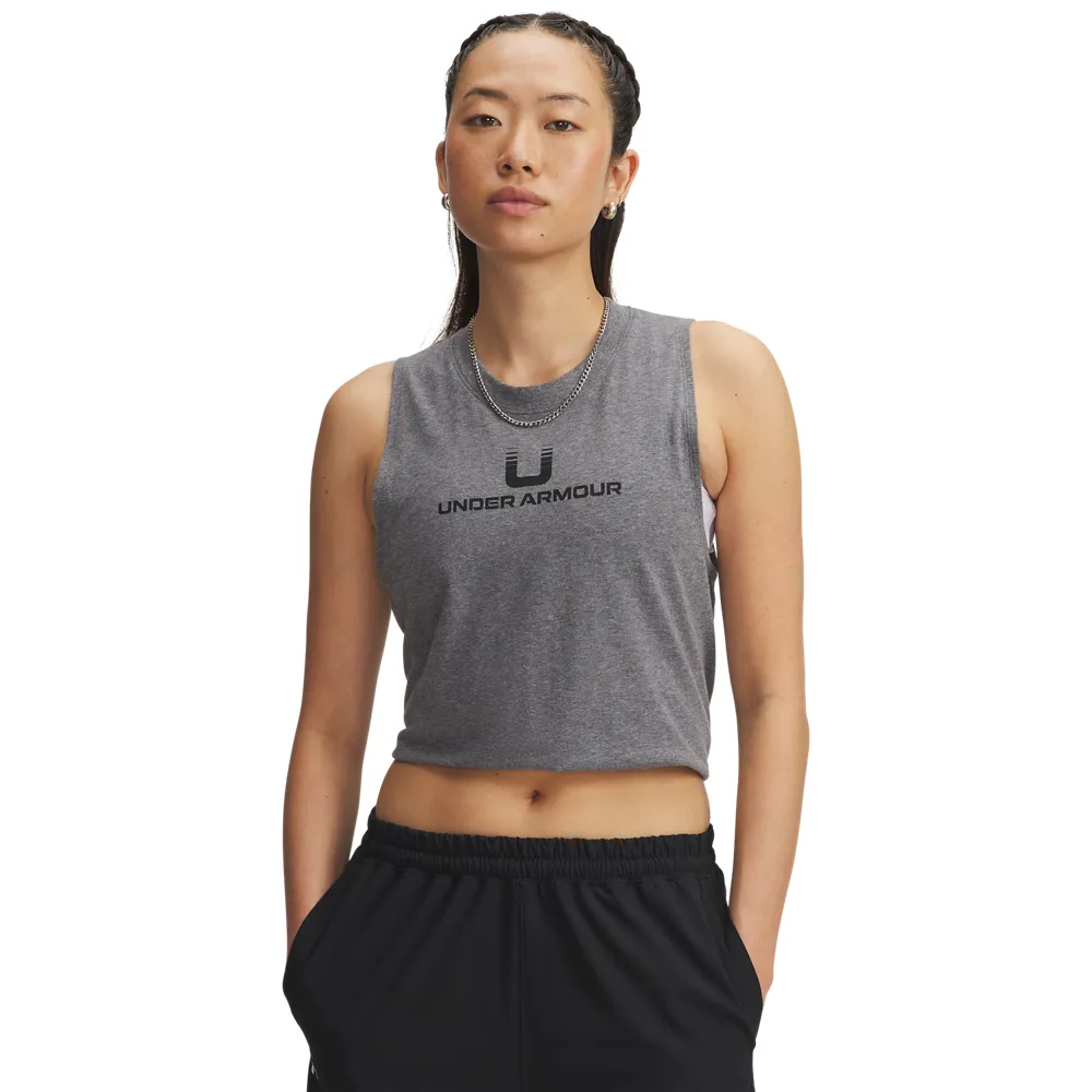 【UNDER ARMOUR】UA 女 Varsity U 背心_6006972-012(灰色)
