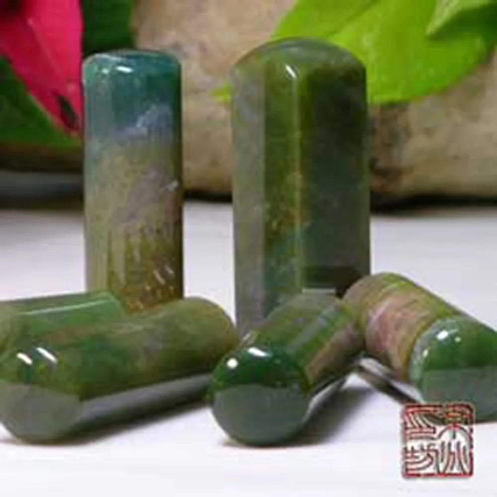 【京兆印坊】巴西原礦上等進口水草玉印璽(圓章)