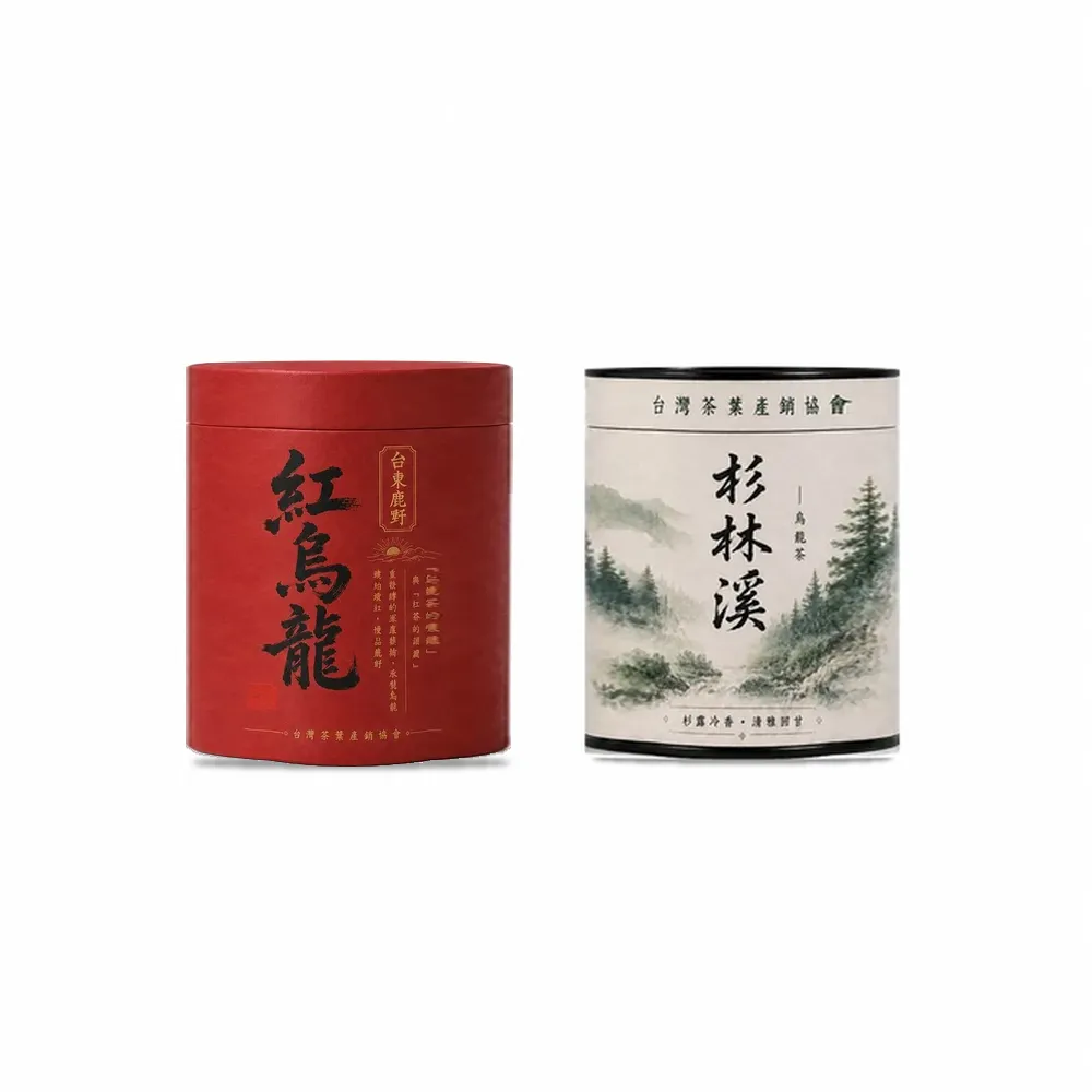 【台灣茶葉產銷協會】紅烏龍4兩＋杉林溪2兩 雙茶2入組｜罐裝(1+1)