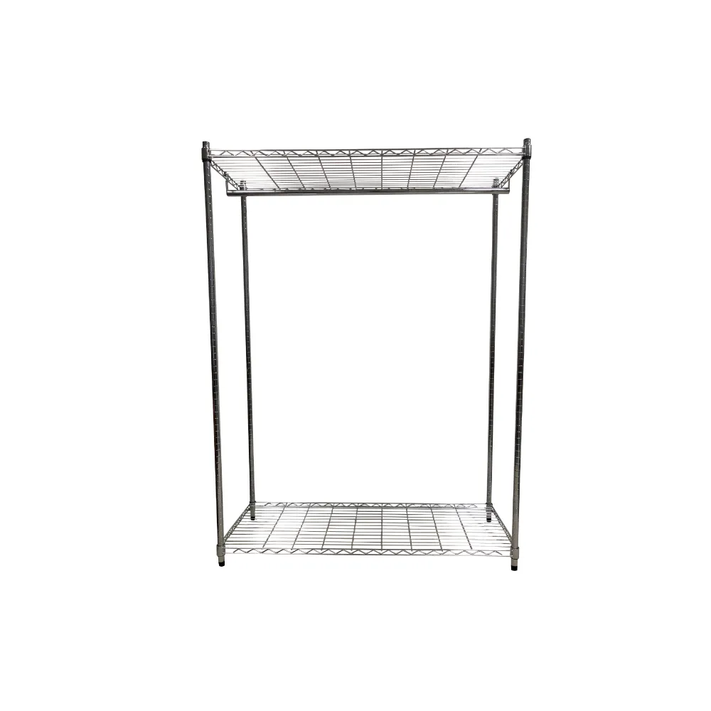 【A+Courbe】MIT耐重二層架-附衣桿 45x120x150cm(鐵力士架/鐵架/收納架/置物架/層架/架子)
