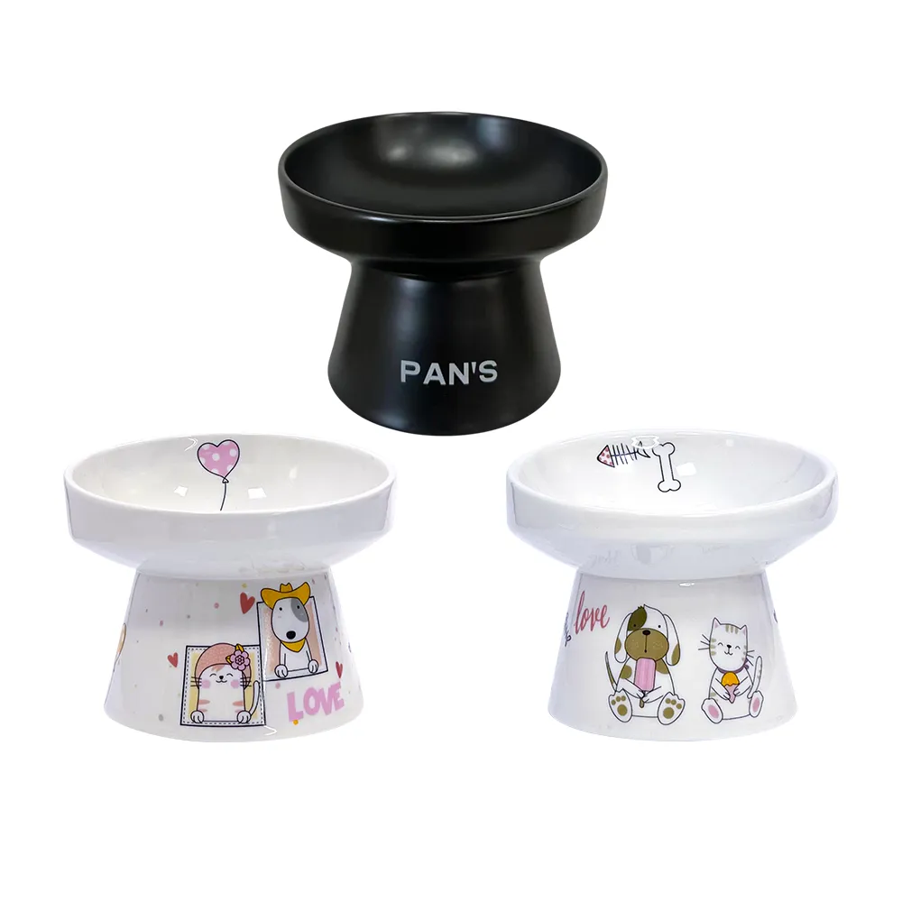 【Pans】寵物護頸瓷碗L號(寵物碗 狗碗 貓碗 寵物餐具)