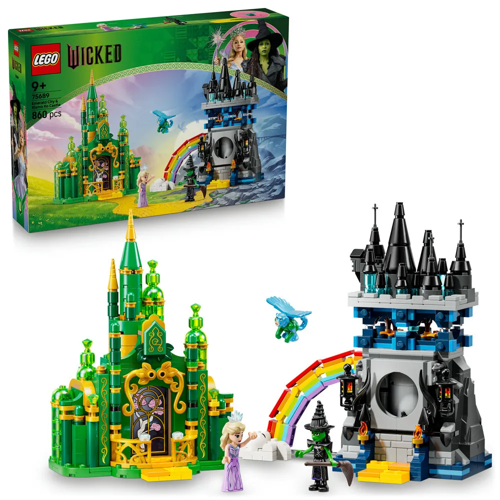【LEGO 樂高】魔法壞女巫系列 75689 翡翠城和基亞莫柯城堡(角色扮演遊戲 居家擺設 兒童玩具 積木)