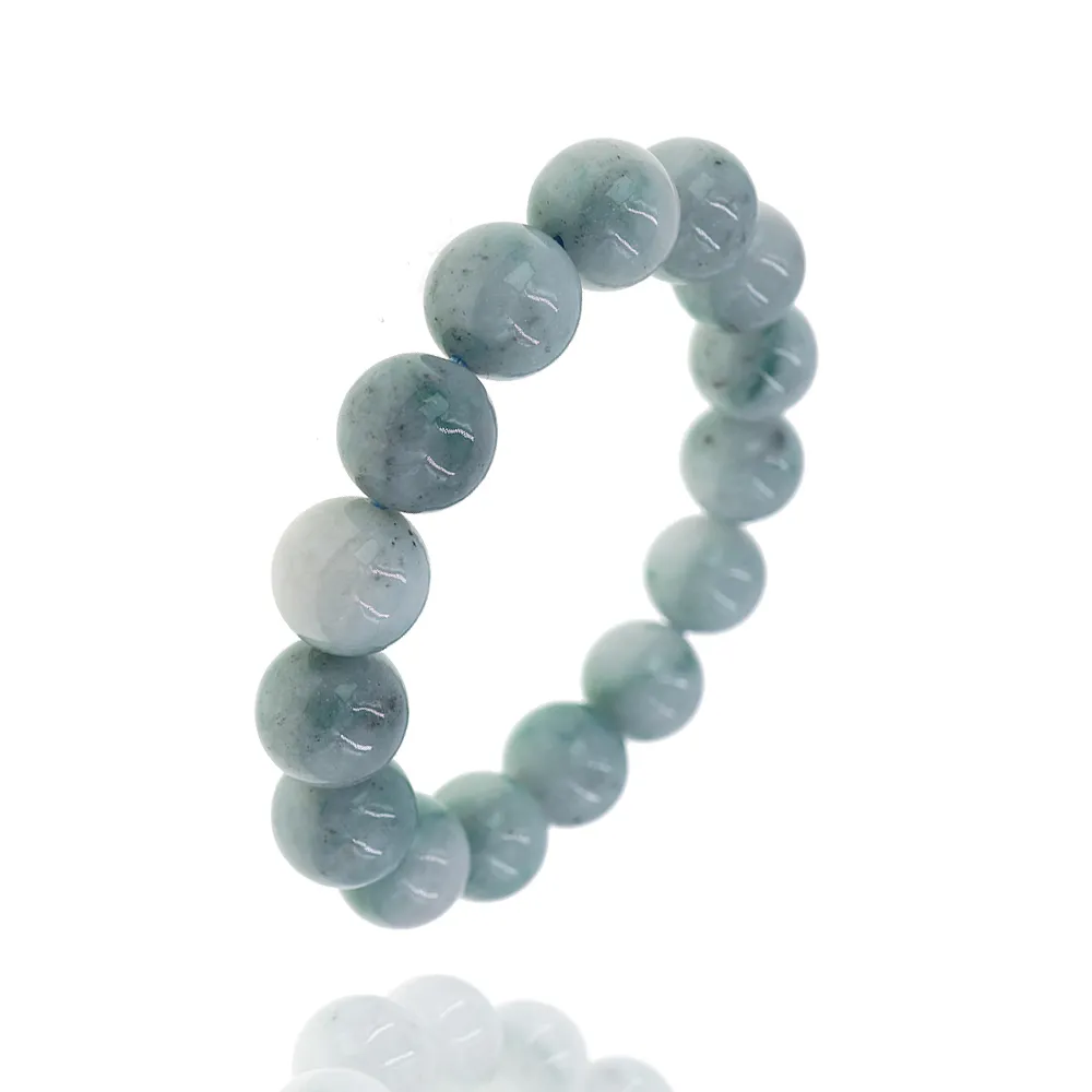 【喜緣玉品】天然翡翠A貨 飄花 手珠(06)(開運風水)