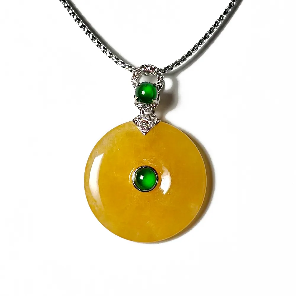 【Fubibaoding jeweler 富璧寶鼎珠寶】冰種帝王黃平安扣(天然A貨 冰種翡翠 送禮 保平安)